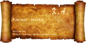 Karner Anikó névjegykártya